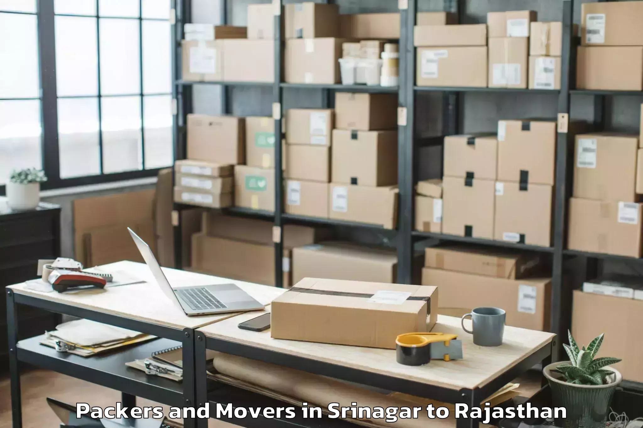 Top Srinagar to Madhav University Pindwara Packers And Movers Available